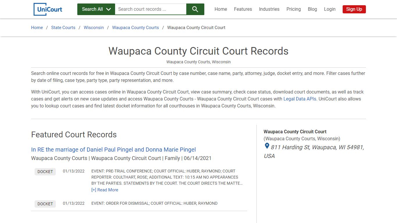 Waupaca County Circuit Court Records | Waupaca | UniCourt